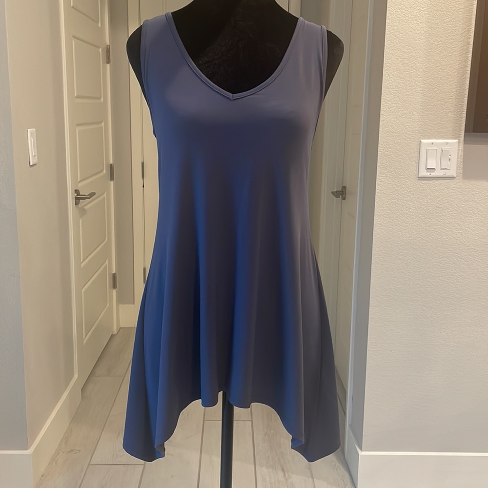 FRANNE GOLDE V-neck Tank Top Dark Slate Size XS NWT
